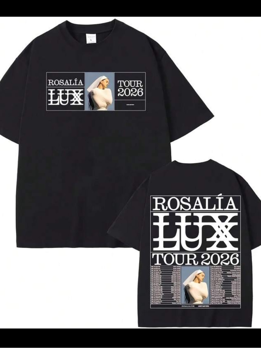 Rosalía LUX Tour 2026 Black Graphic Tee